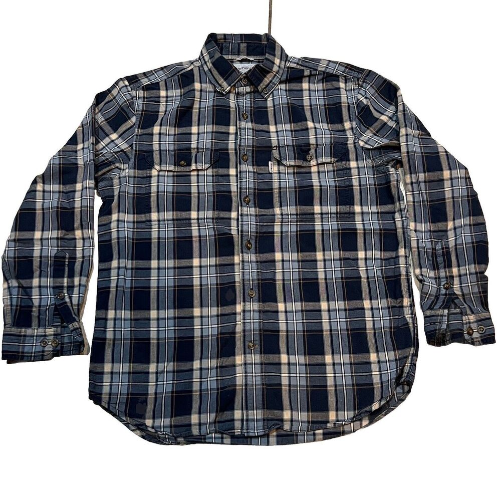 Carhartt Relaxed Fit  Plaid Long‎ Sleeve Shirt Men's Medium